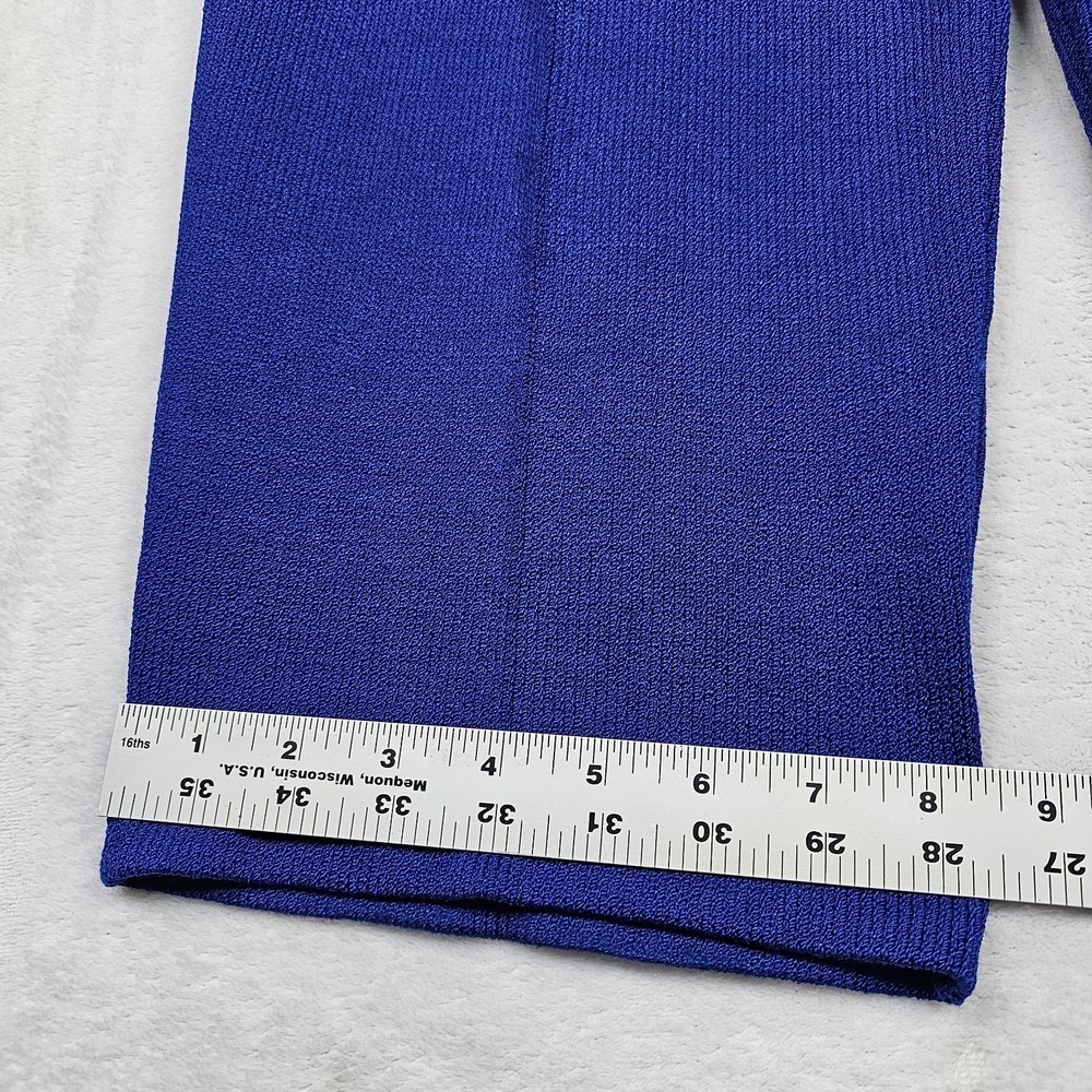 Vtg St John Pant Suit Jacket Marie Gray Women 6 Knit Royal Gold Full Zip Pull On - Picture 16 of 16